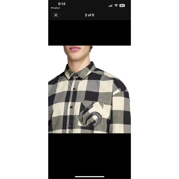 Adidas Black Tan Plaid Check Long Sleeve Button Up Shirt five ten Five Ten Brand - Picture 10 of 12